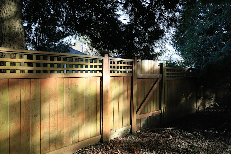 Residential cedar fence